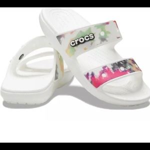 NWT Unisex Classic Crocs Tie-Dye Graphic Slide Sandal Slip On Shoes